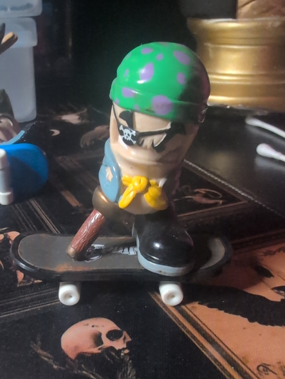 Kids Pirate Skateboard Figure Toy - Green Helmet
